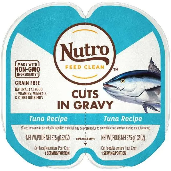 24/2.65 oz. Nutro Perfect Portions Cuts in Gravy Tuna - Food
